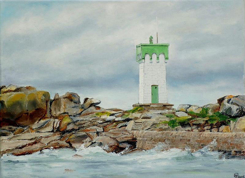 Phare de trevignon.jpg - Painting oil on canvas -Huile sur toile format /size  30x40